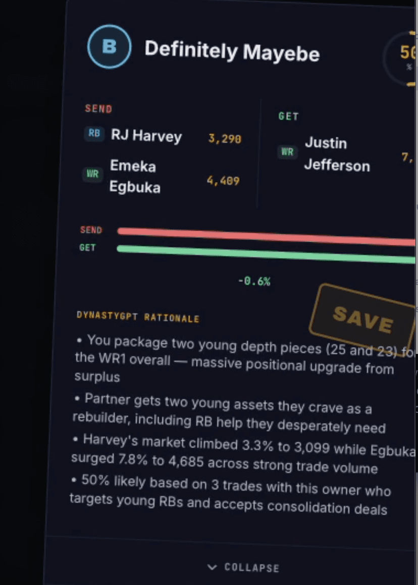Trade Builder Swipe