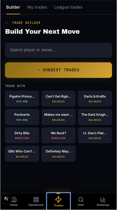 Trade Builder Home